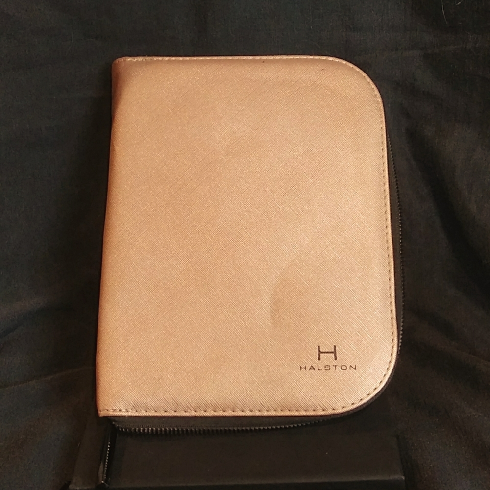 Halston Jewelry Travel Portfolio.Rose Gold Leather.